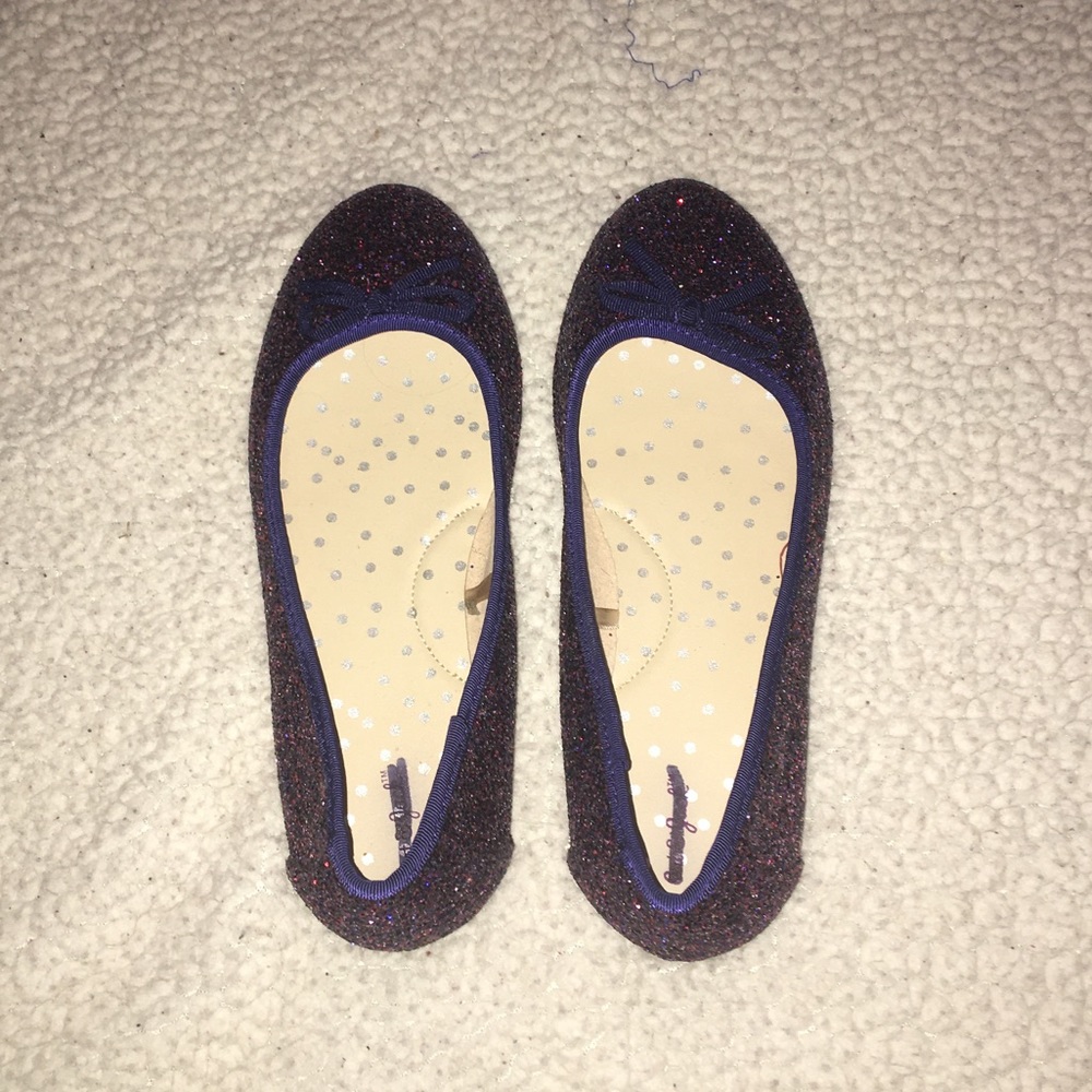 Cat and jack glittery purple flats
